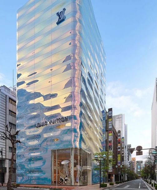 jun aoki designs exterior of 'billowing sails' for louis vuitton maison in  japan